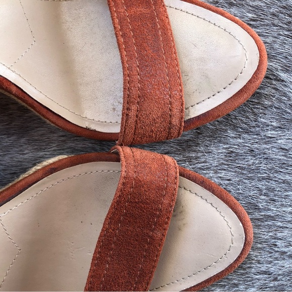 Charles David genuine suede wedge espadrille sandal in burnt sienna color 8.5 - Picture 2 of 8